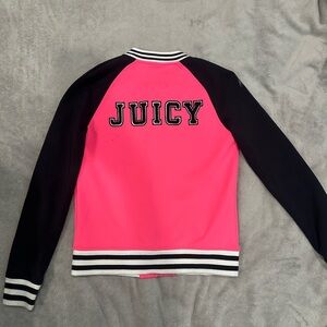 Juicy Couture Hot Pink and Black Varsity Jacket
